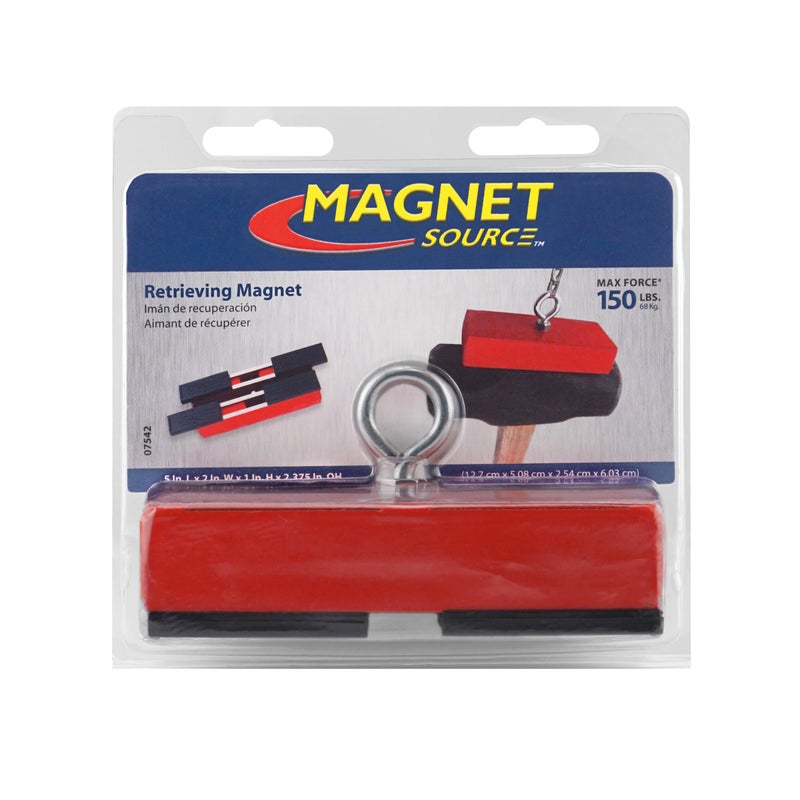 Master Magnetics ماجنتيك ماستر مغناطيس قوي للاسترجاع والتثبيت، مغناطيس صيد مع حلقة، صمولة ودرع مغناطيسي، 07542 - Image 5